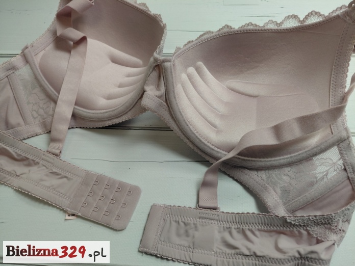 biustonosz push up pudrowy róż